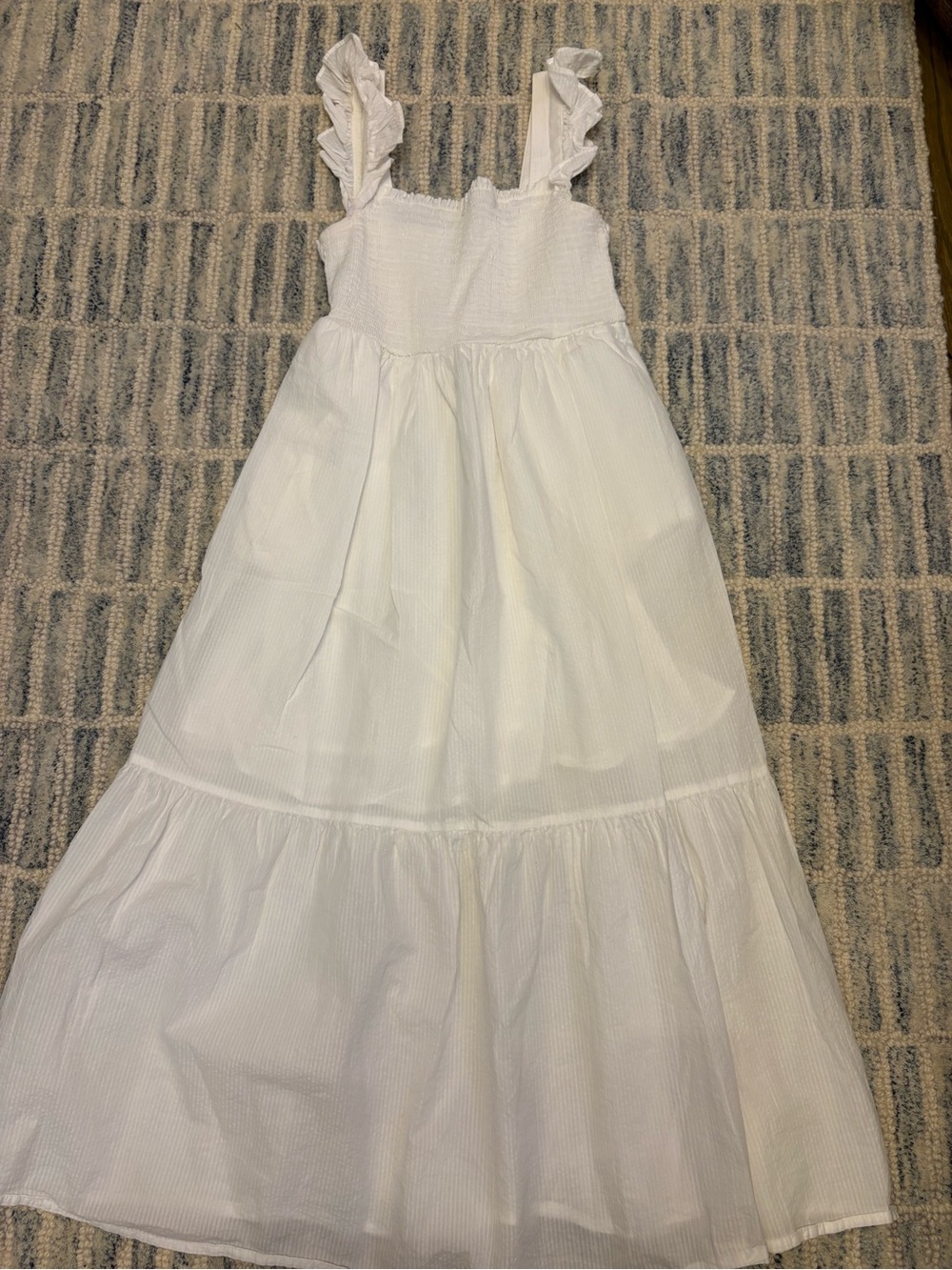 White Ruffled Strap Sundress